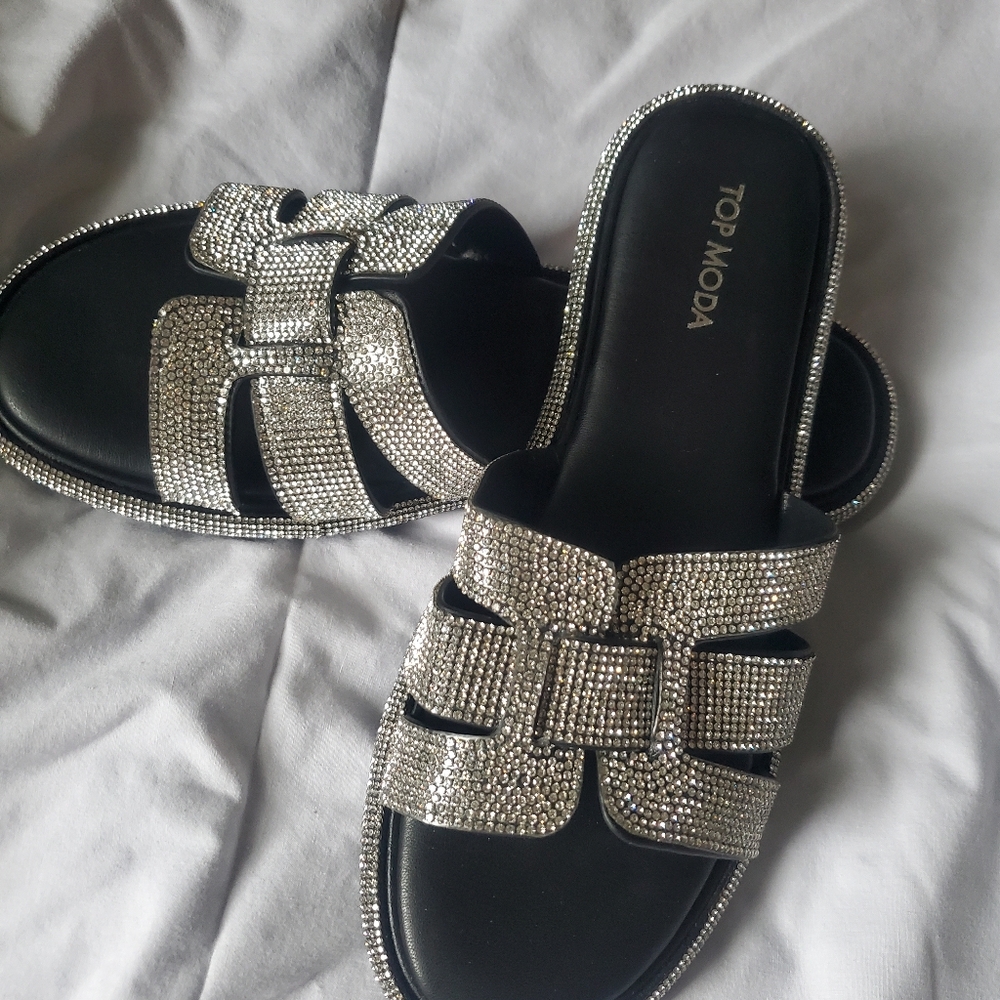 womens sandals black sz 10